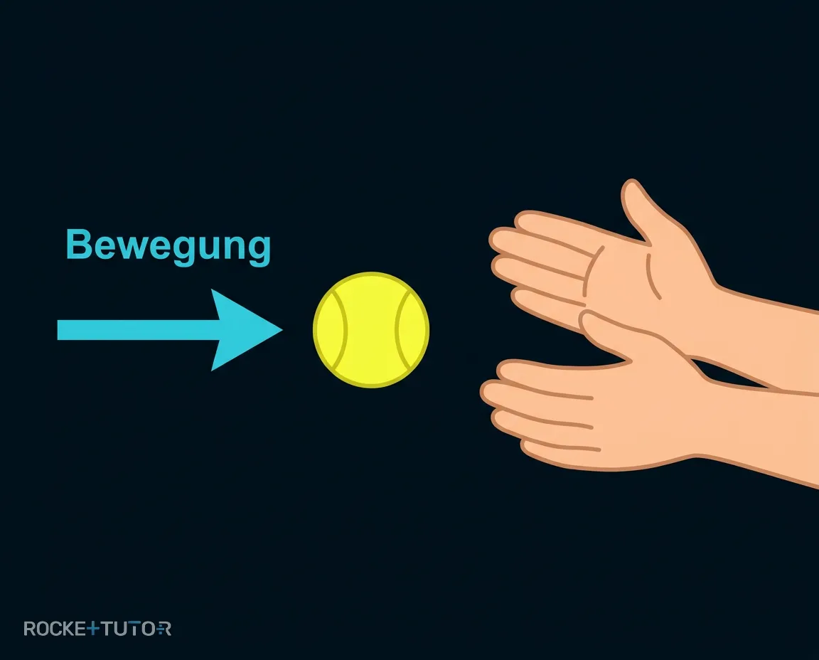 Person fängt einen fliegenden Ball