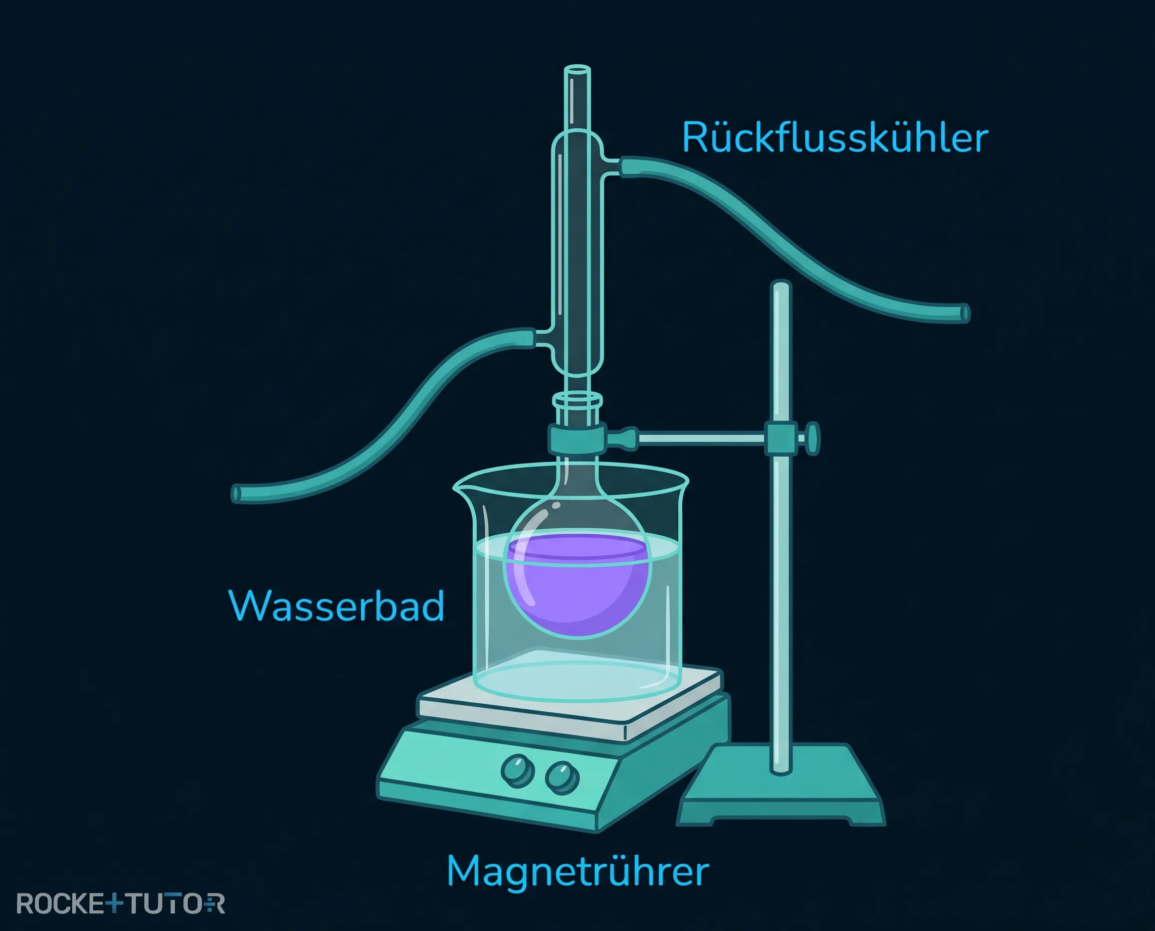 Rückflussapparatur im Wasserbad