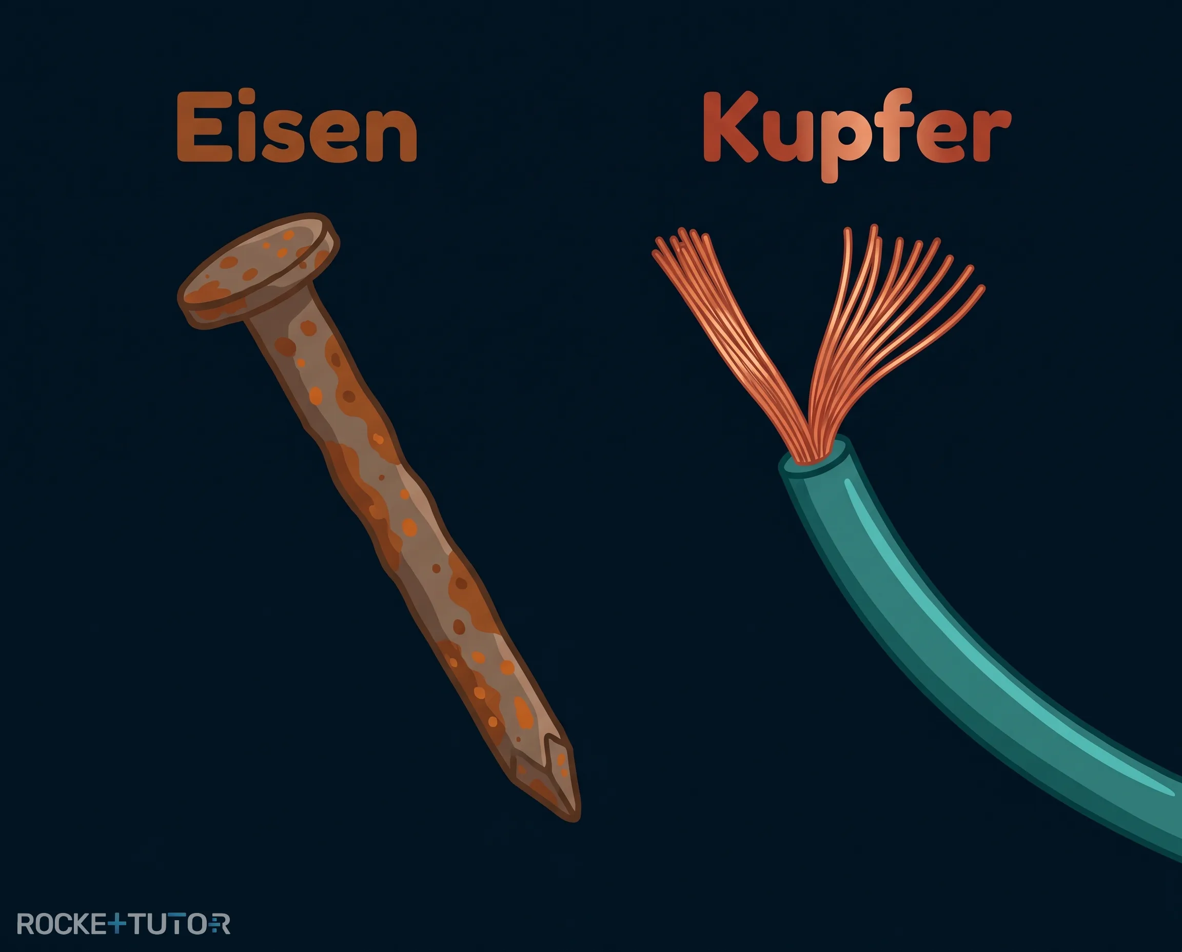 Kupferkabel und grüne Patina