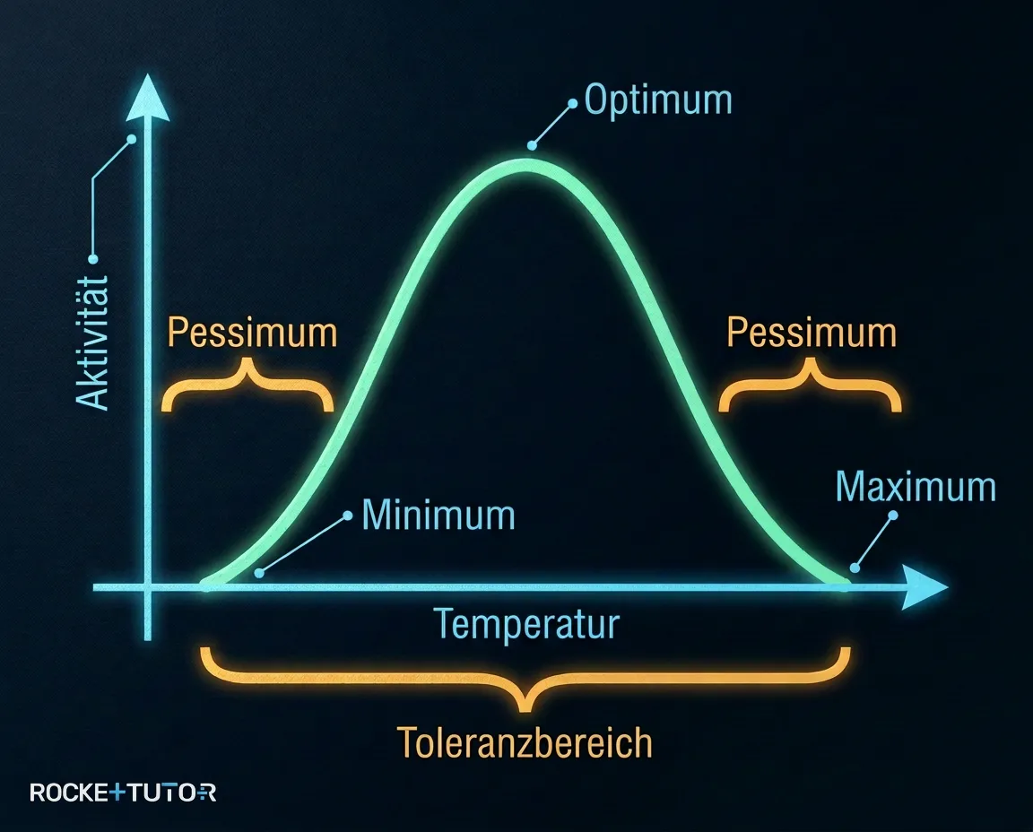 Toleranzkurve mit Optimum und Pessimum