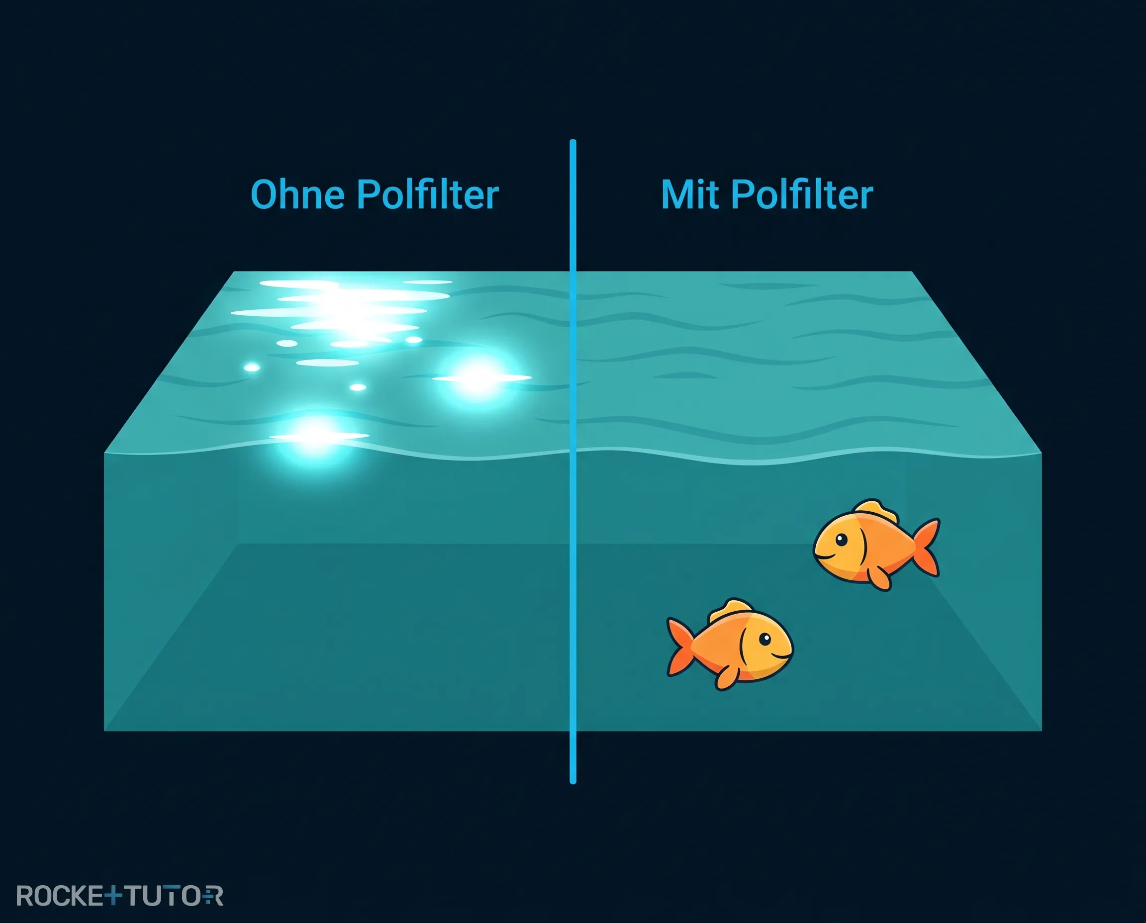 Sonnenbrille reduziert Spiegelungen auf Wasser