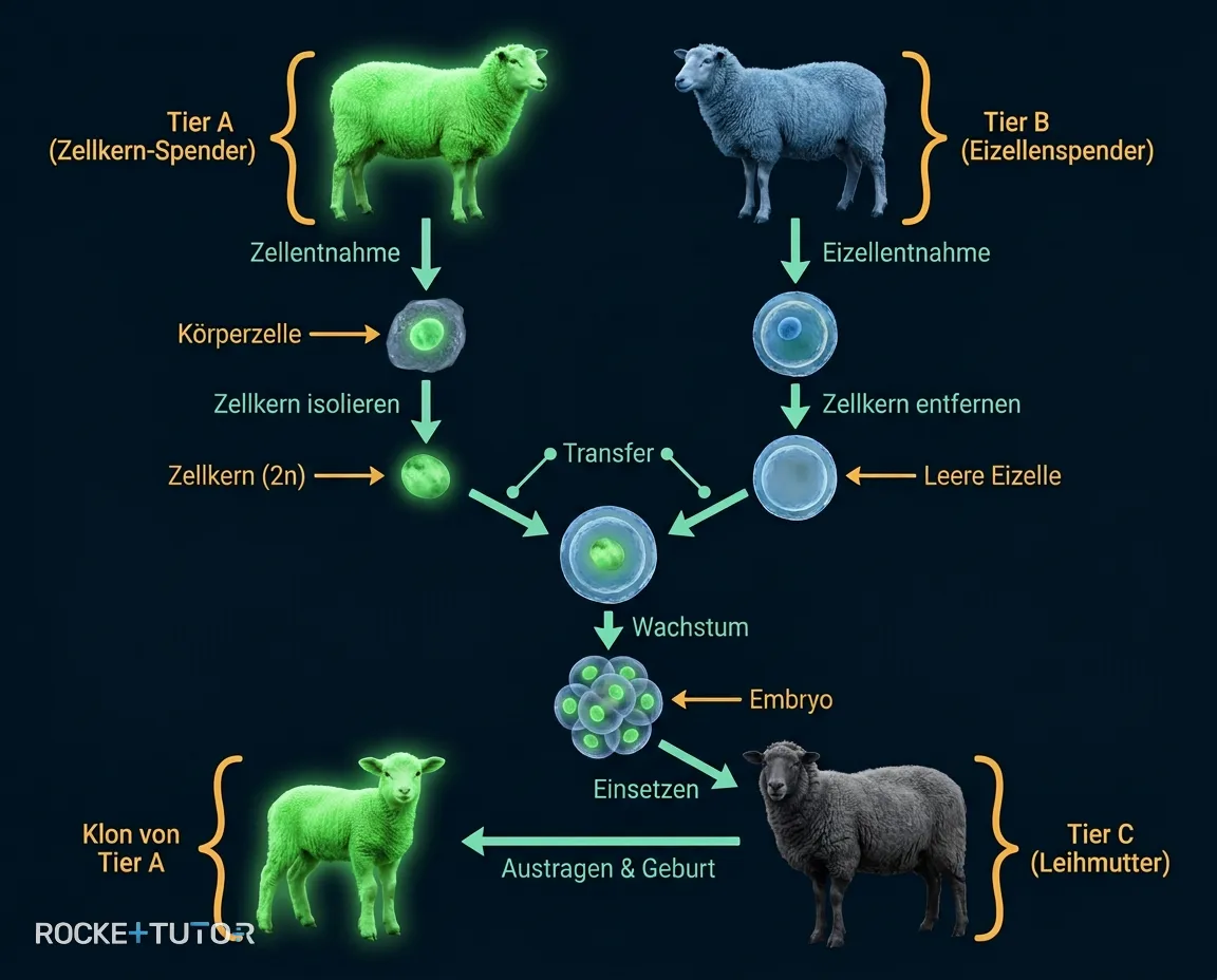 Schema des SCNT-Klonprozesses
