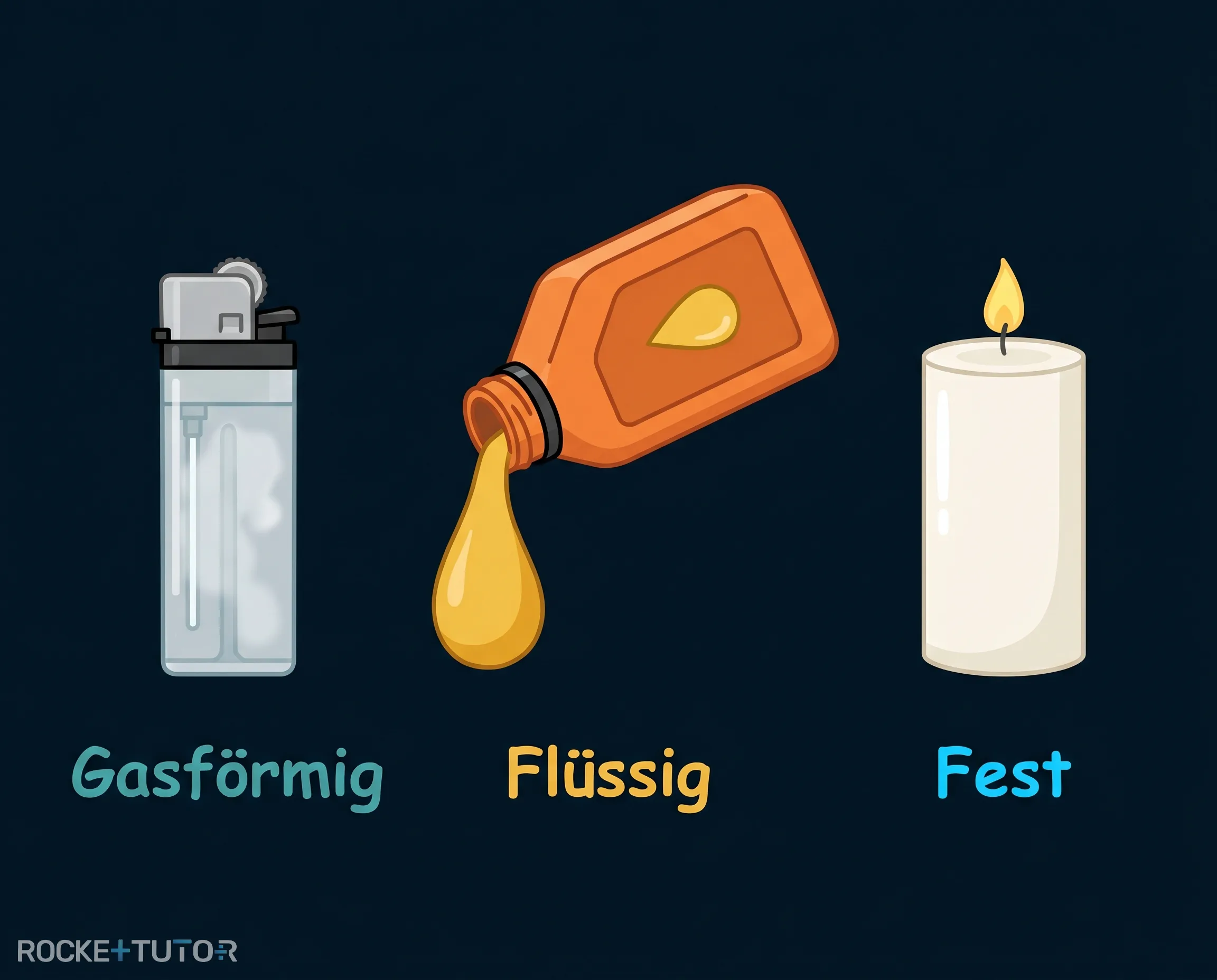 Feuerzeug, Öl und Kerze