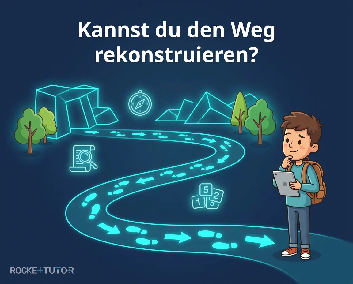 Detektiv mit Lupe und Graph