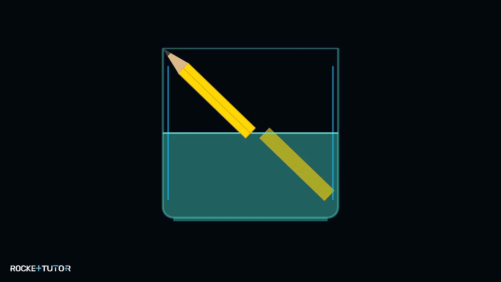 Geknickter Stift im Wasserglas