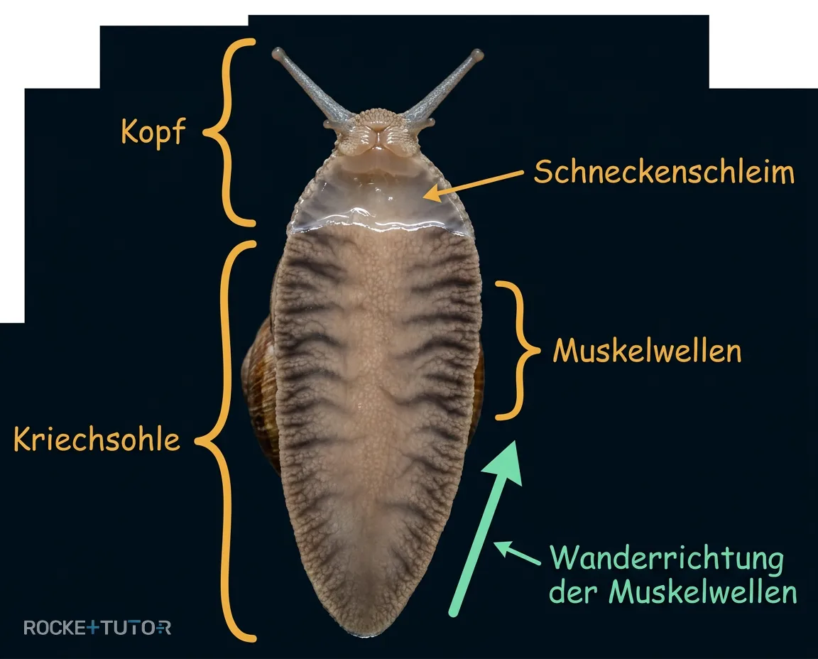 Hydroskelett und Kriechsohle der Schnecke