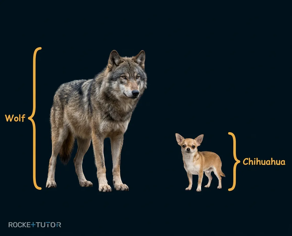 Wolf und Hund im Vergleich