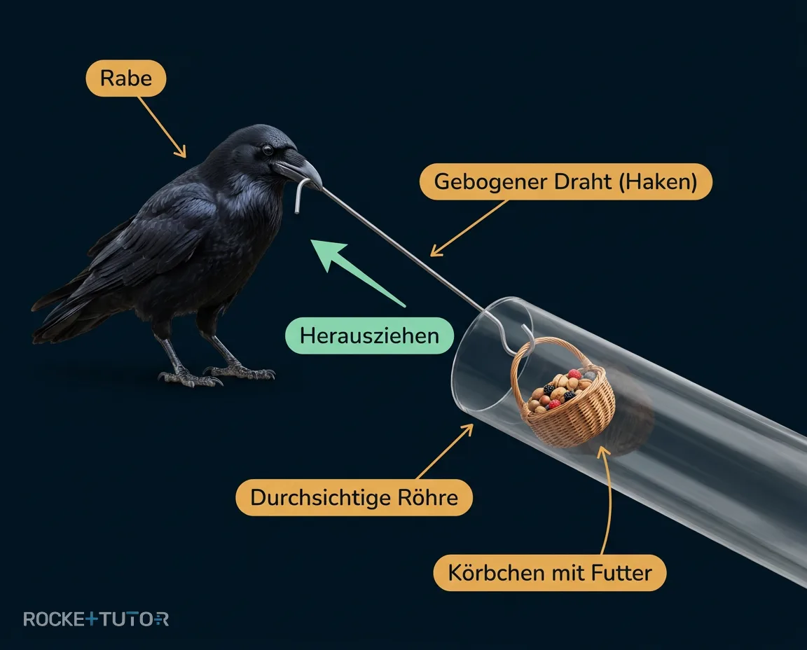 Rabe mit Draht