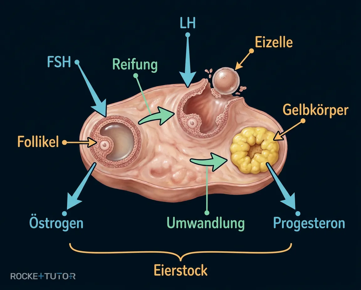 Die vier Hormone des Menstruationszyklus