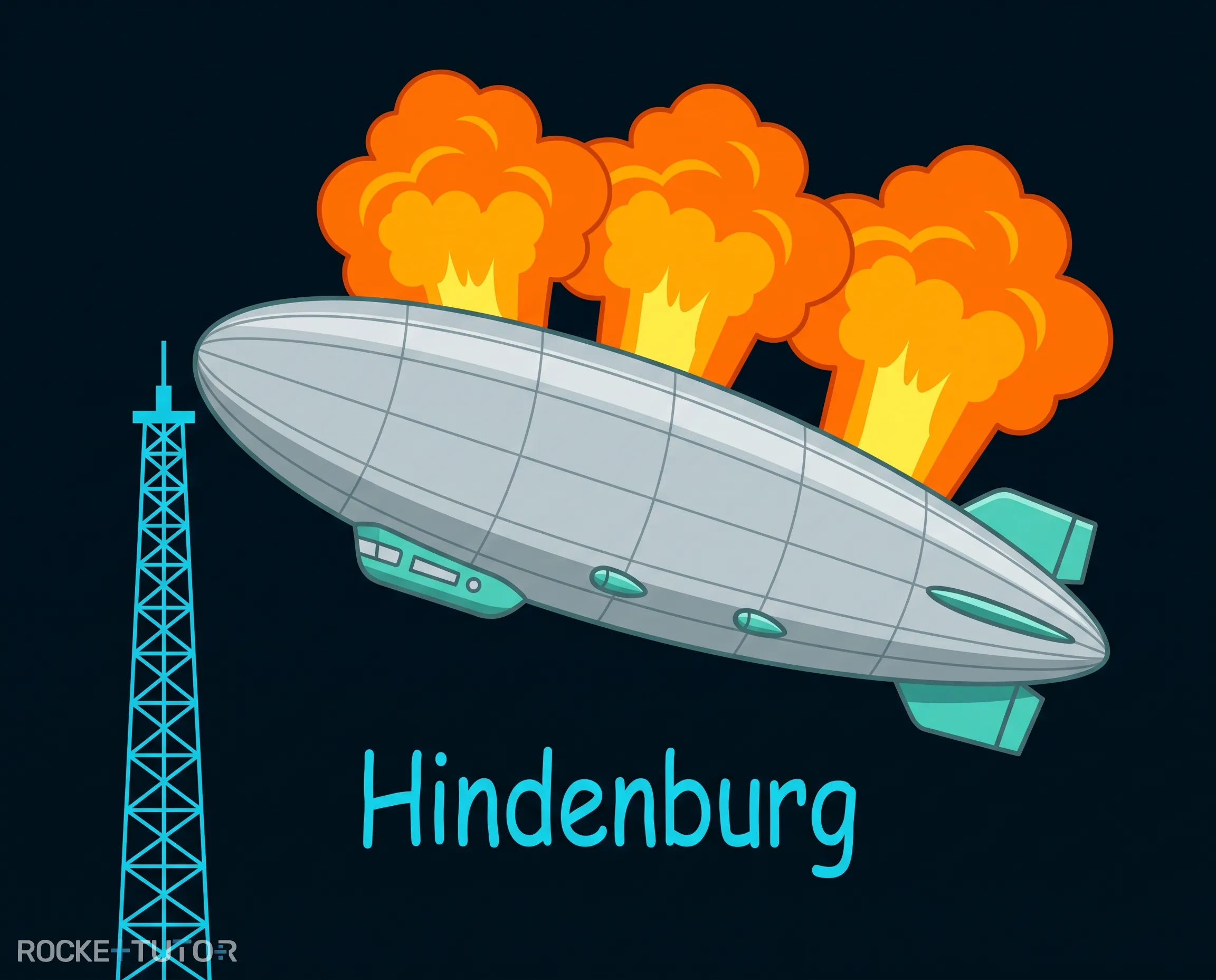 Brennendes Luftschiff Hindenburg