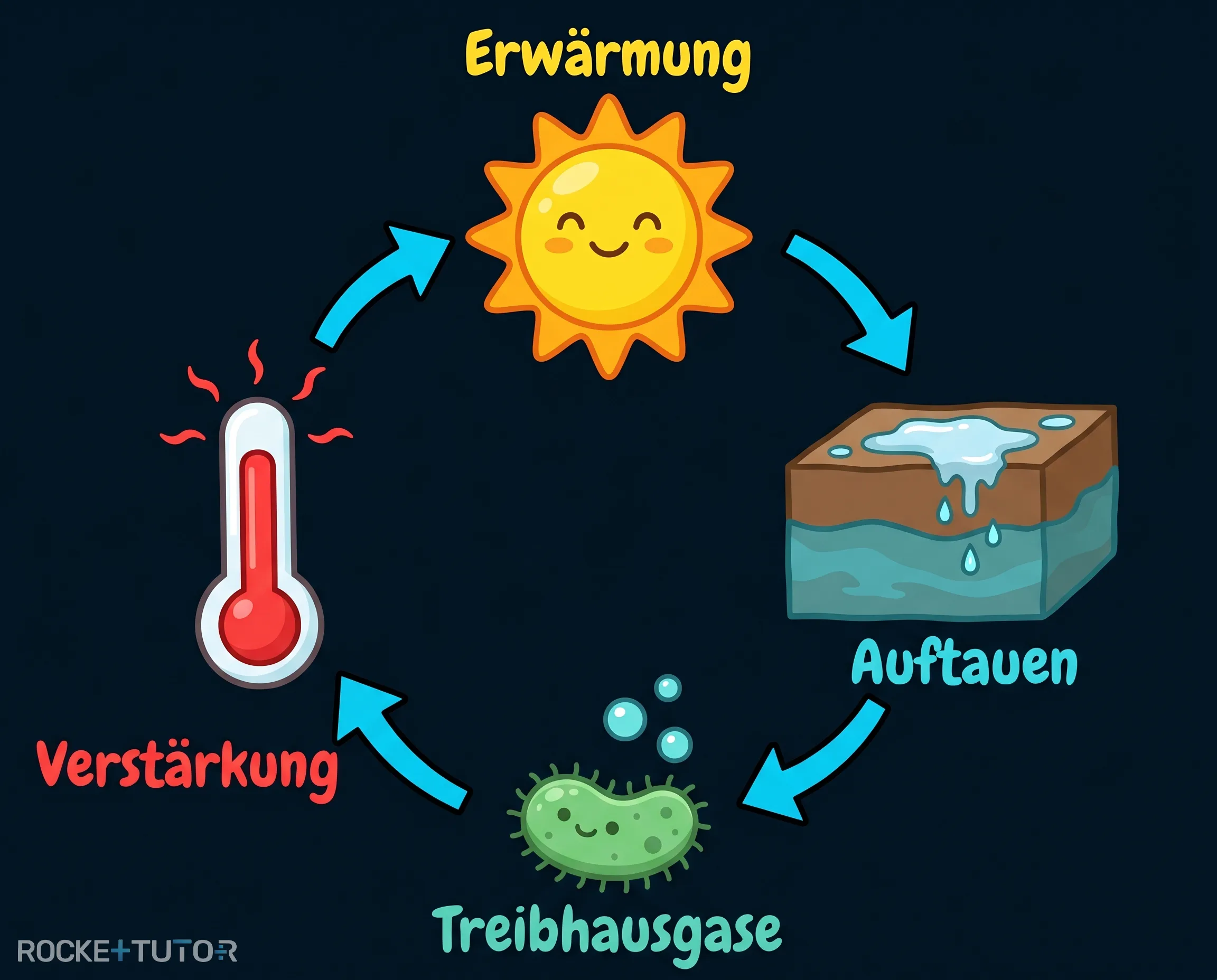 Kreislauf des Rückkopplungseffekts beim Permafrost