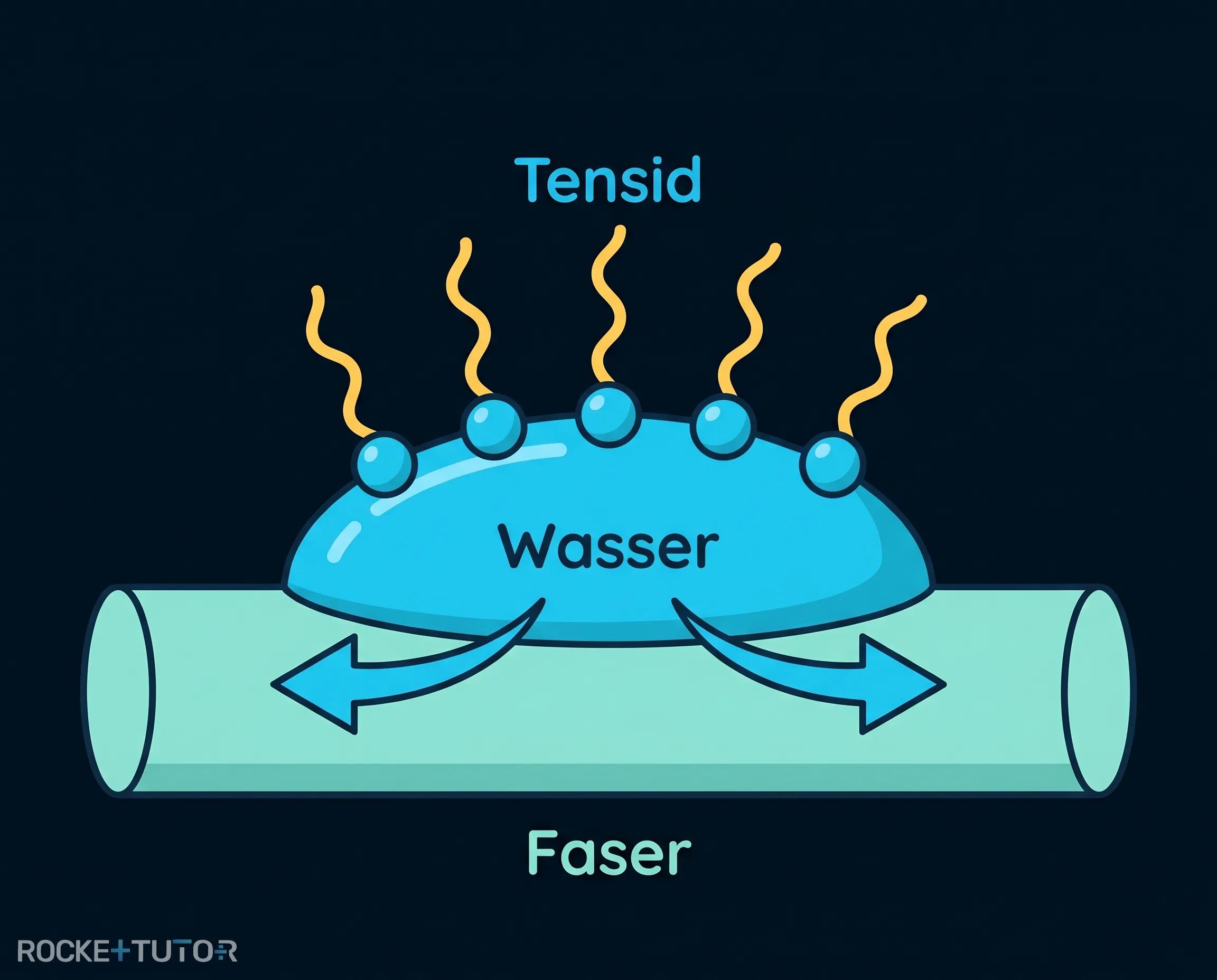 Tenside benetzen die Faser