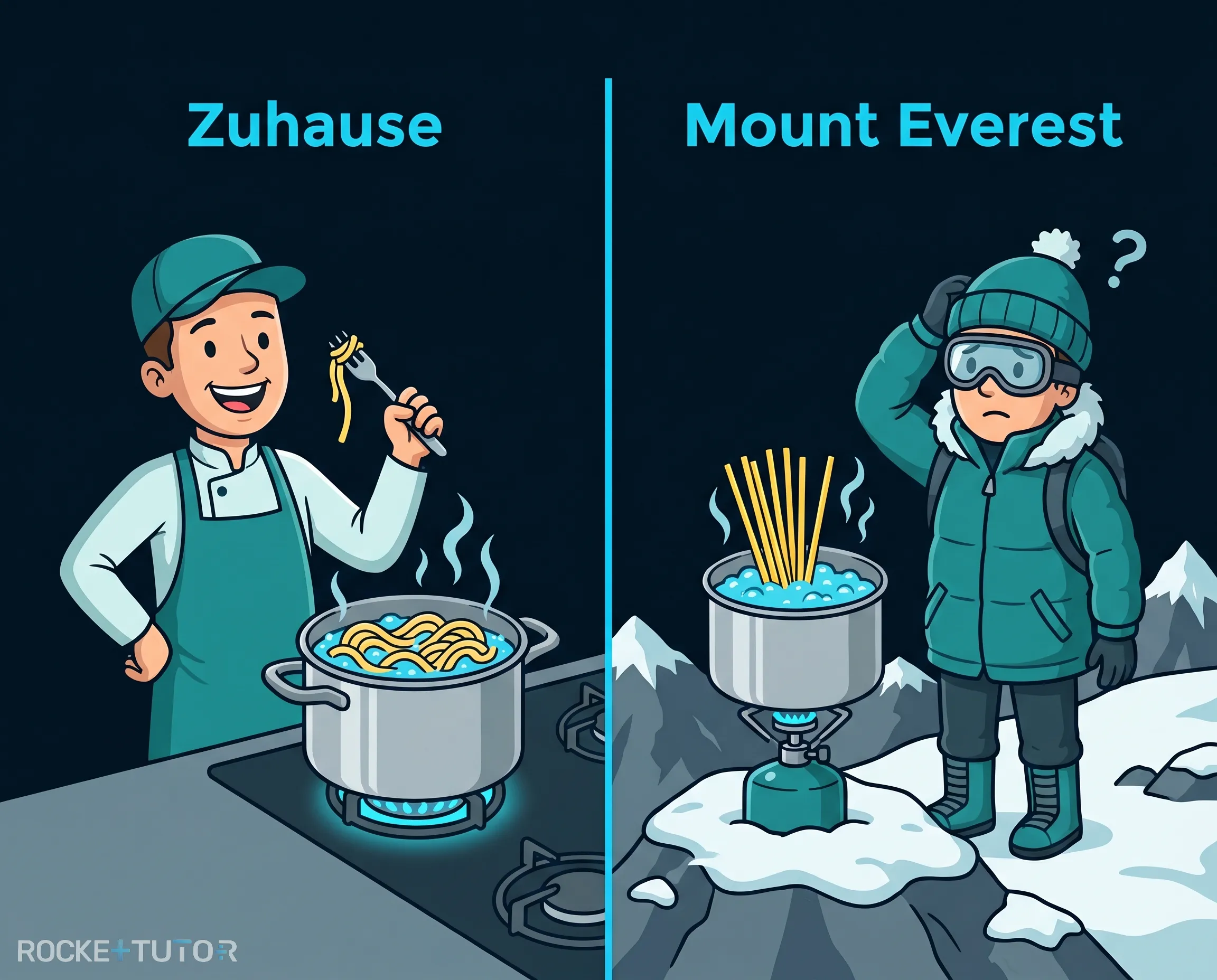 Nudeln kochen auf dem Mount Everest