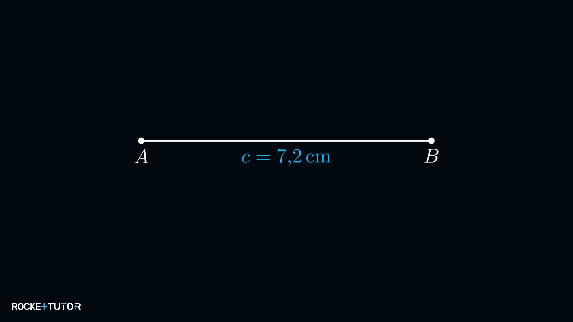Seite c = 7,2 cm mit Punkten A und B