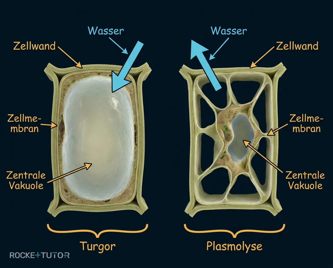 Pflanzenzelle Plasmolyse Turgor