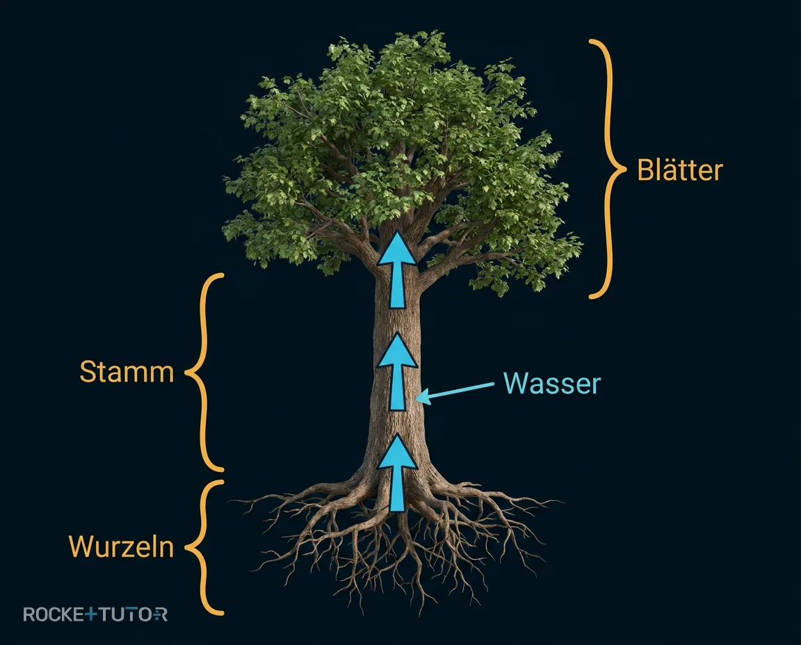 Baum mit unsichtbarem Strohhalm
