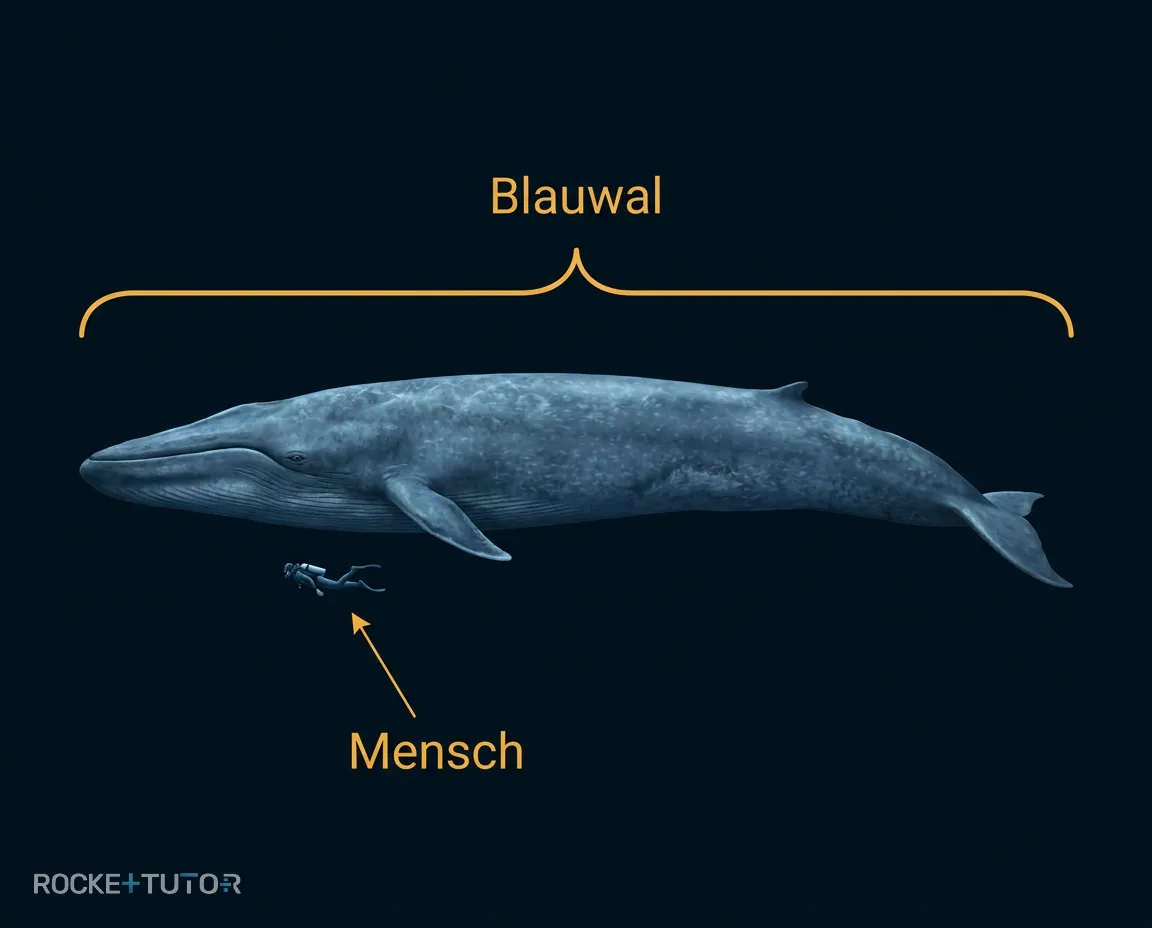 Blauwal im Ozean