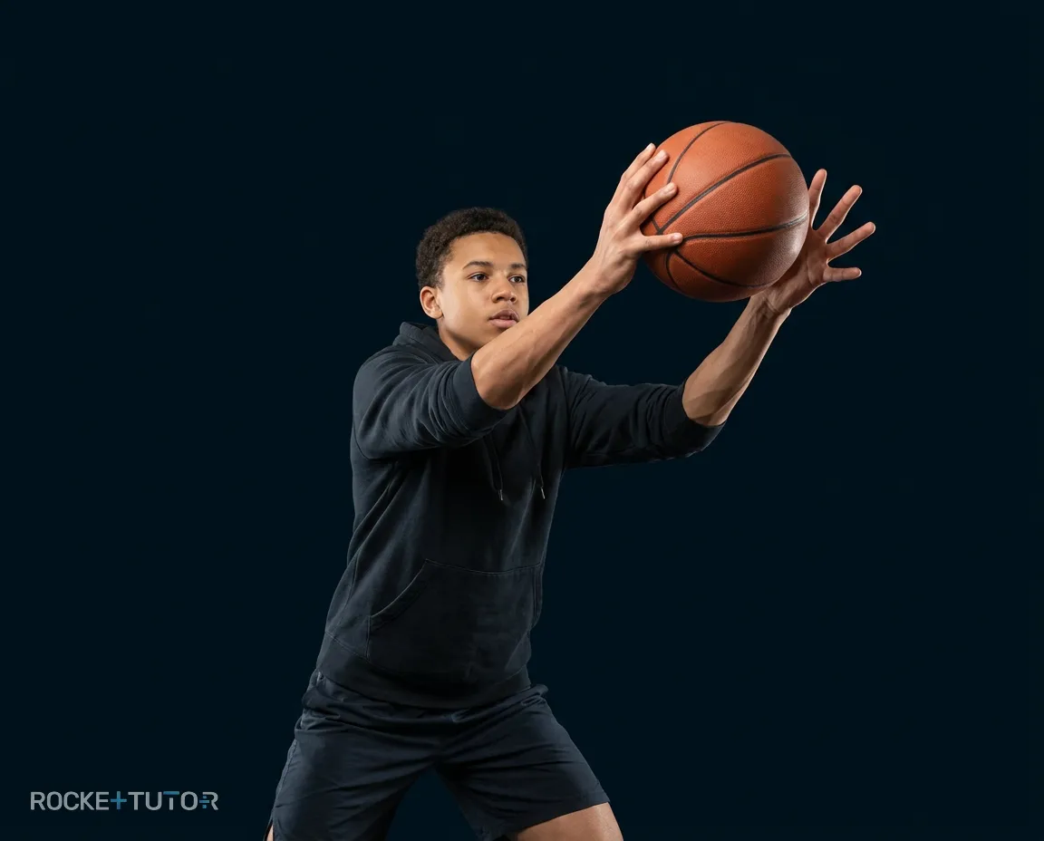 Basketballspieler fängt Ball