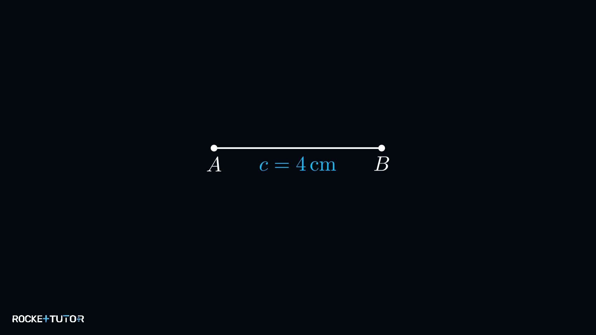Seite c = 4 cm mit Punkten A und B
