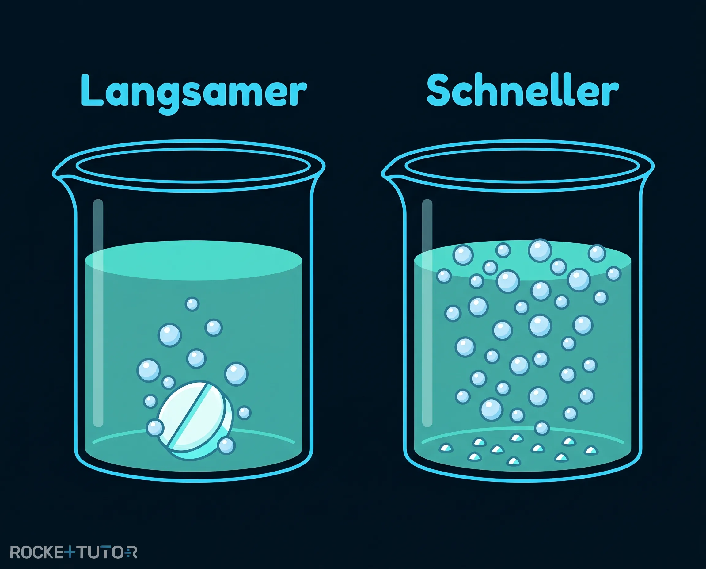 Auflösende Brausetabletten im Wasser