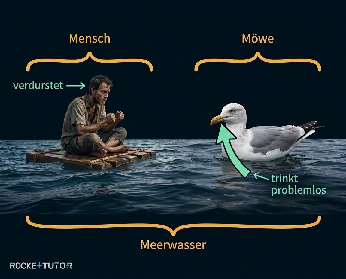 Möwe auf einem Holzpfahl am Wasser