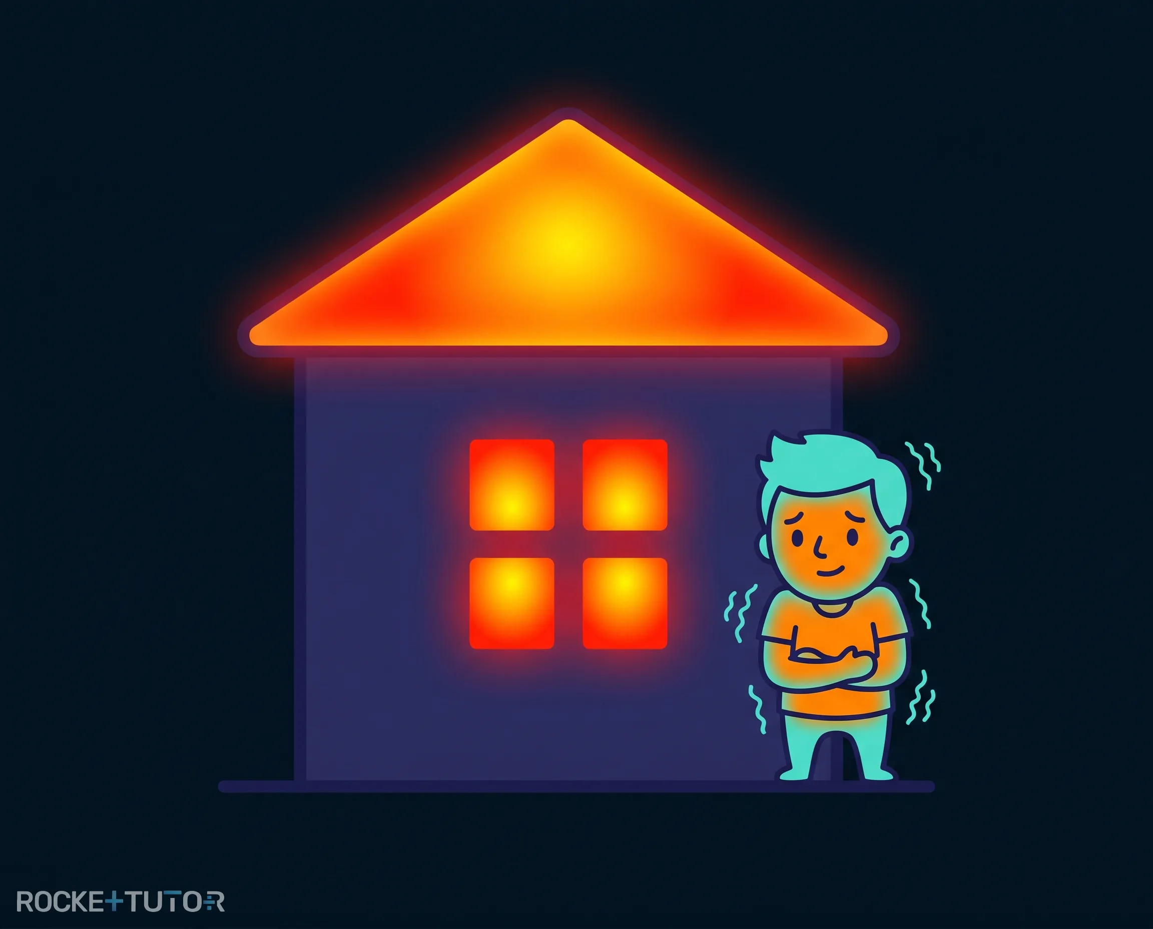 Haus verliert Wärme im Winter