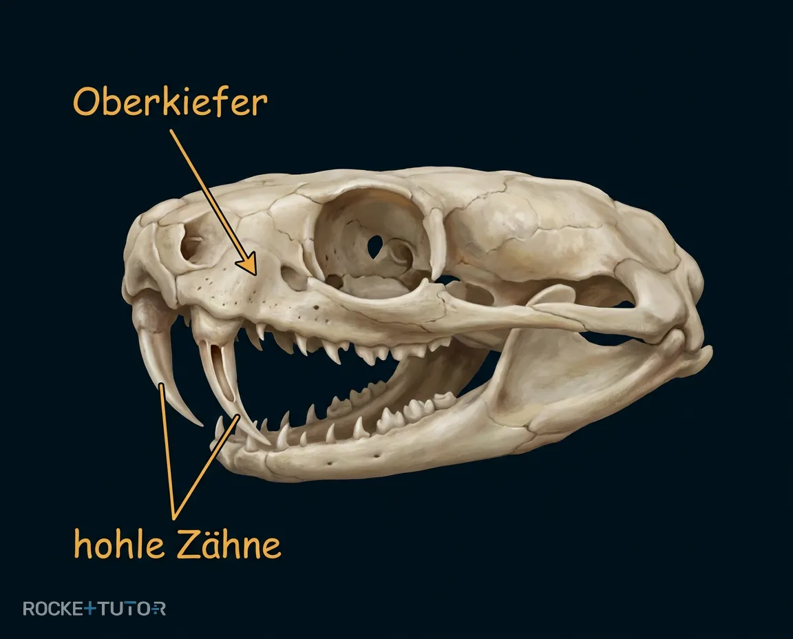 Schlangenschädel mit hohlen Zähnen