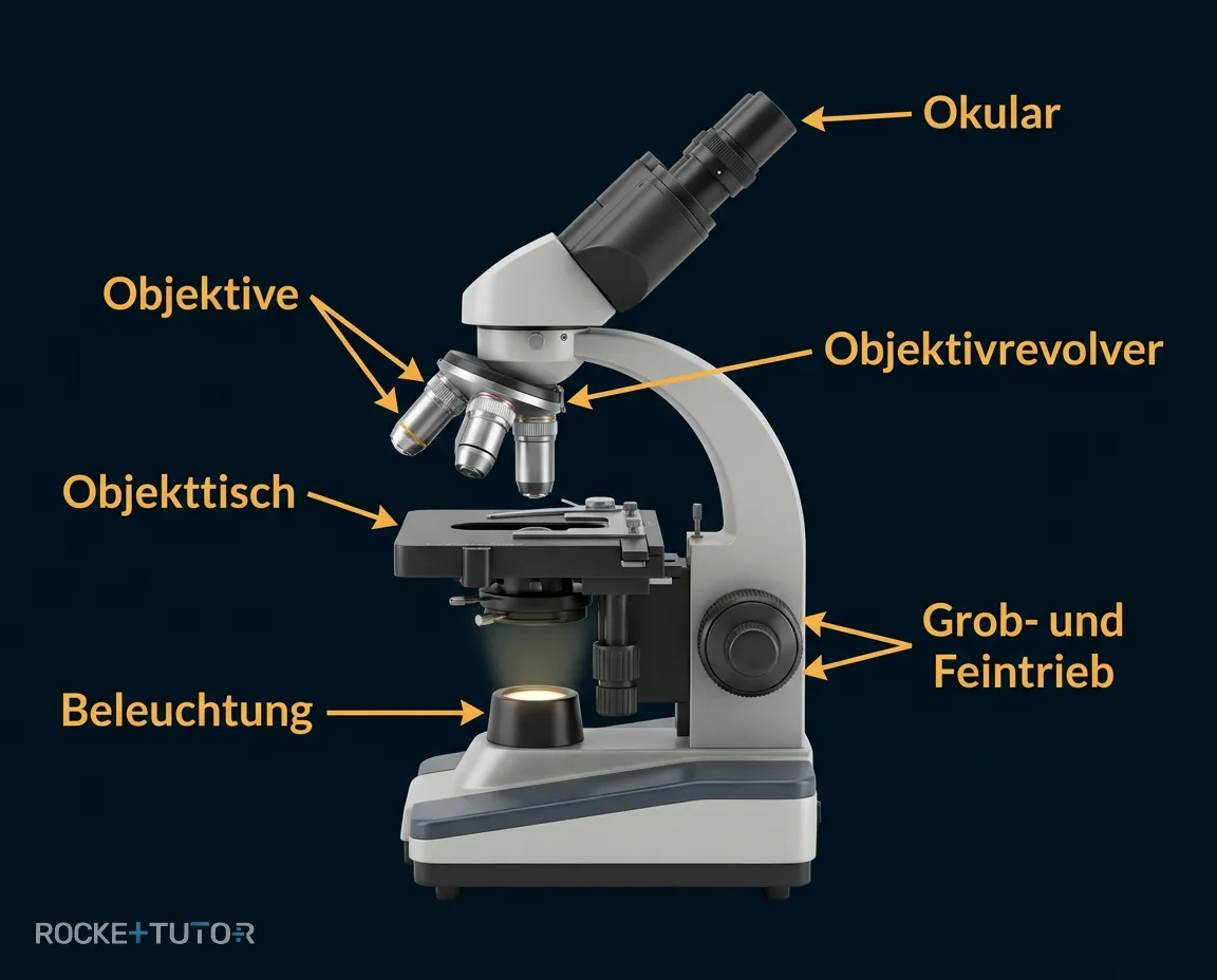 Aufbau eines Lichtmikroskops