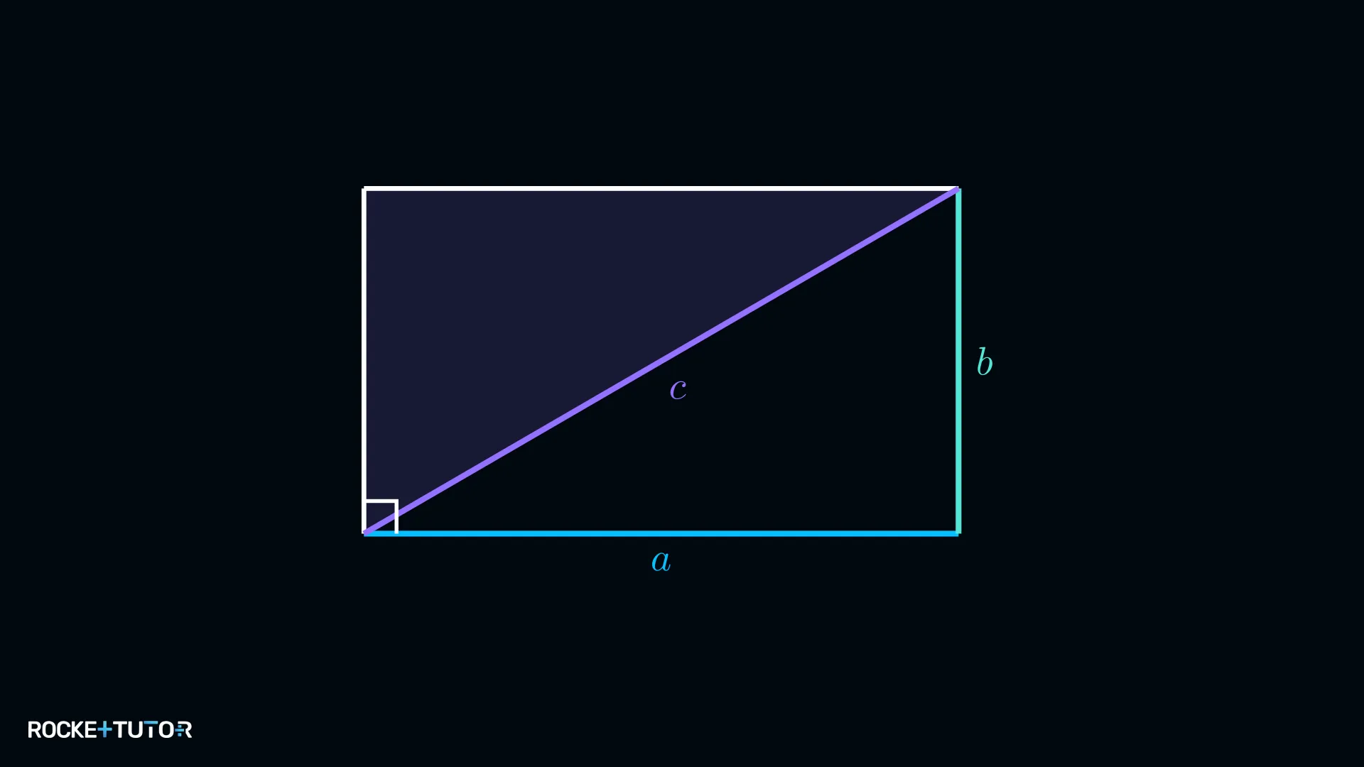 Rechteck mit eingezeichneter Diagonale und rechtwinkligem Dreieck