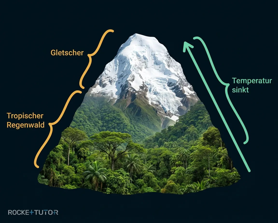Gletscher in den Anden am Äquator