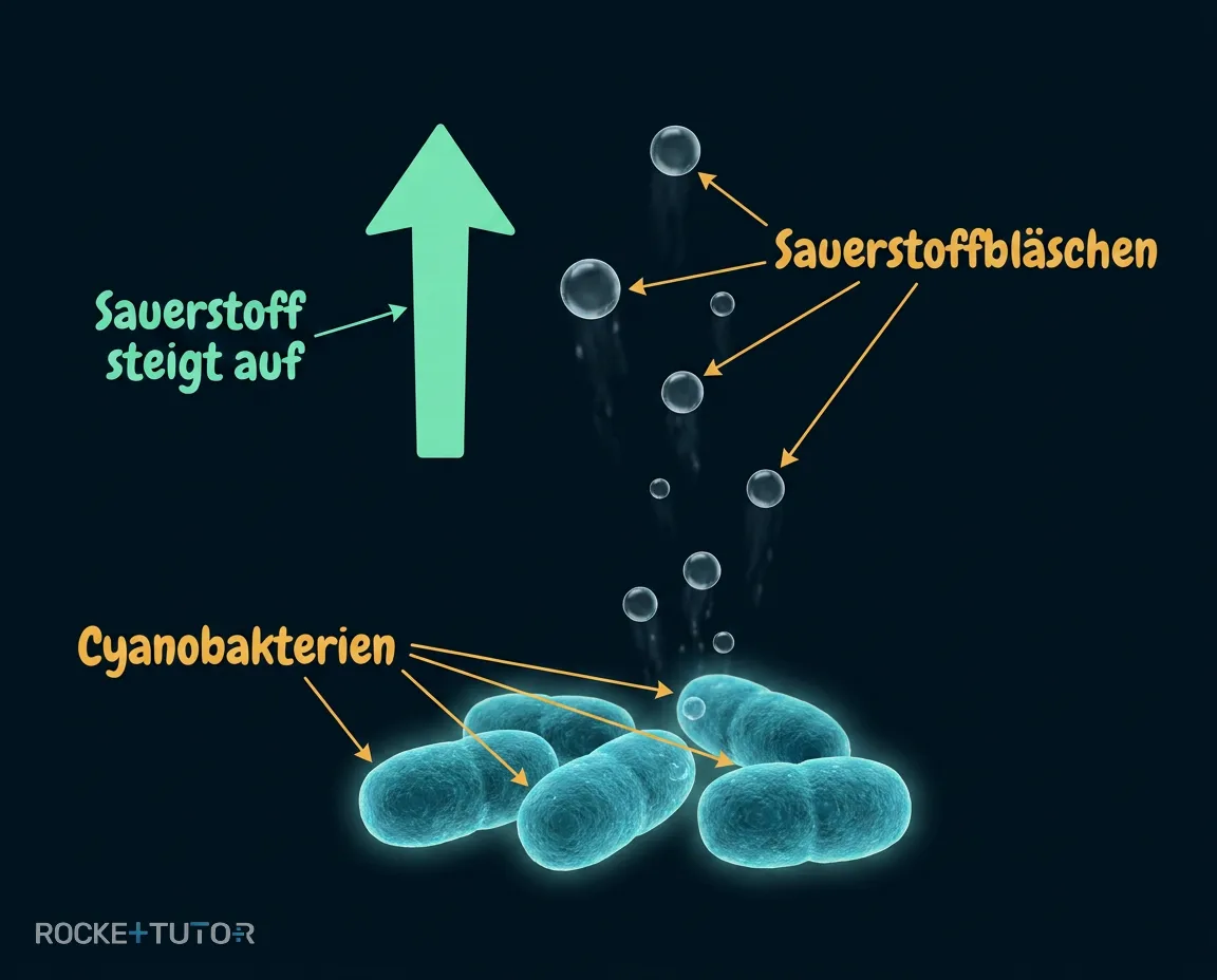 Cyanobakterien produzieren Sauerstoff im Wasser