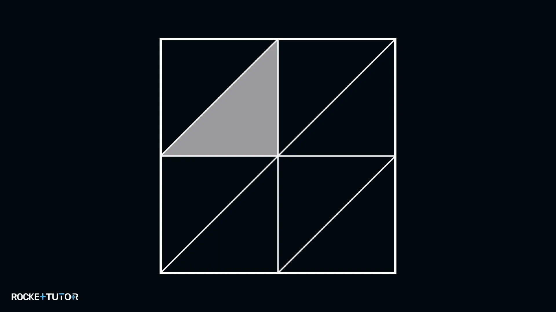 Quadrat mit eingezeichneten Diagonalen und acht Dreiecken