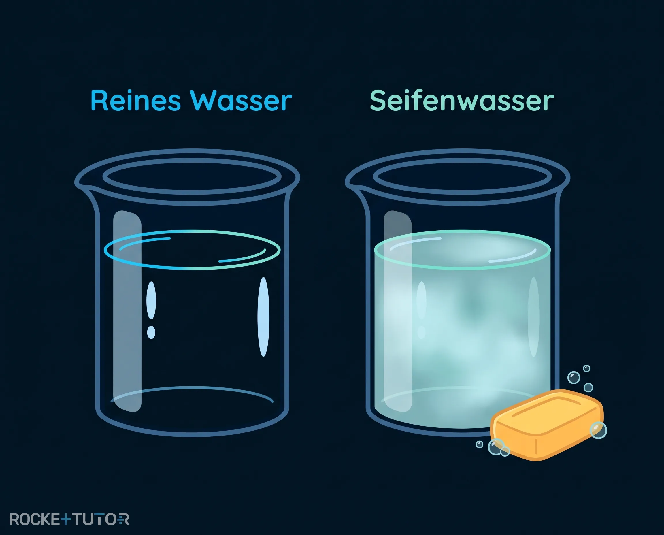 Trübes Seifenwasser im Vergleich