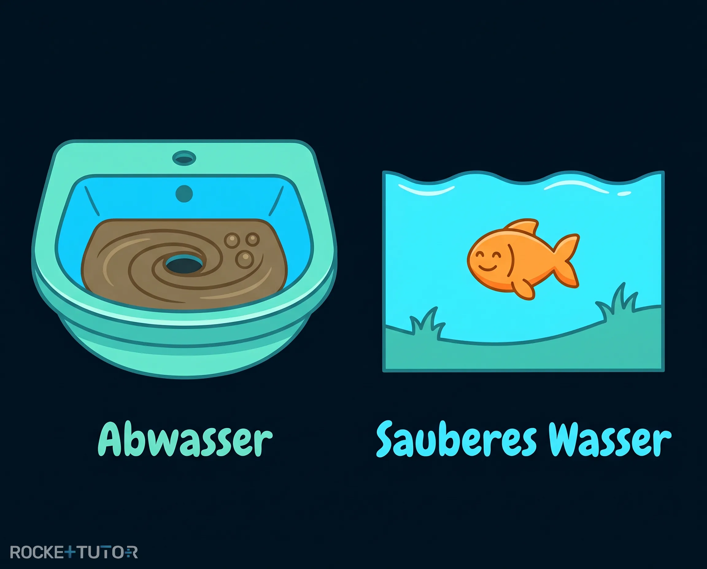 Abwasser fließt in den Abfluss