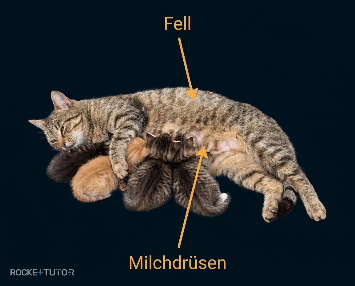 Säugetier mit Fell und Milchdrüsen
