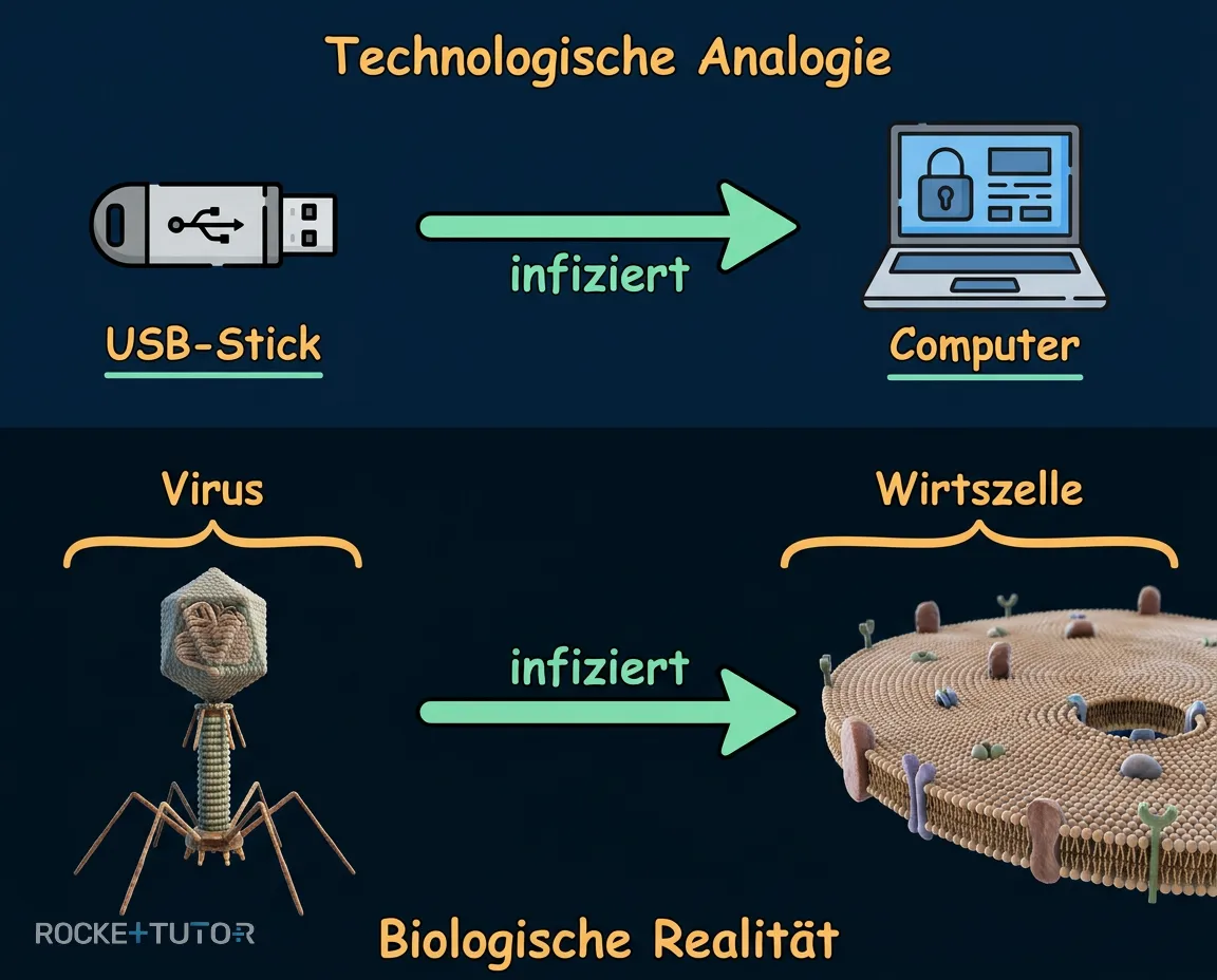 Vergleich Virus und USB-Stick