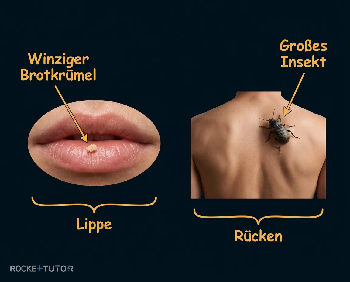 Junge mit Krümel an der Lippe