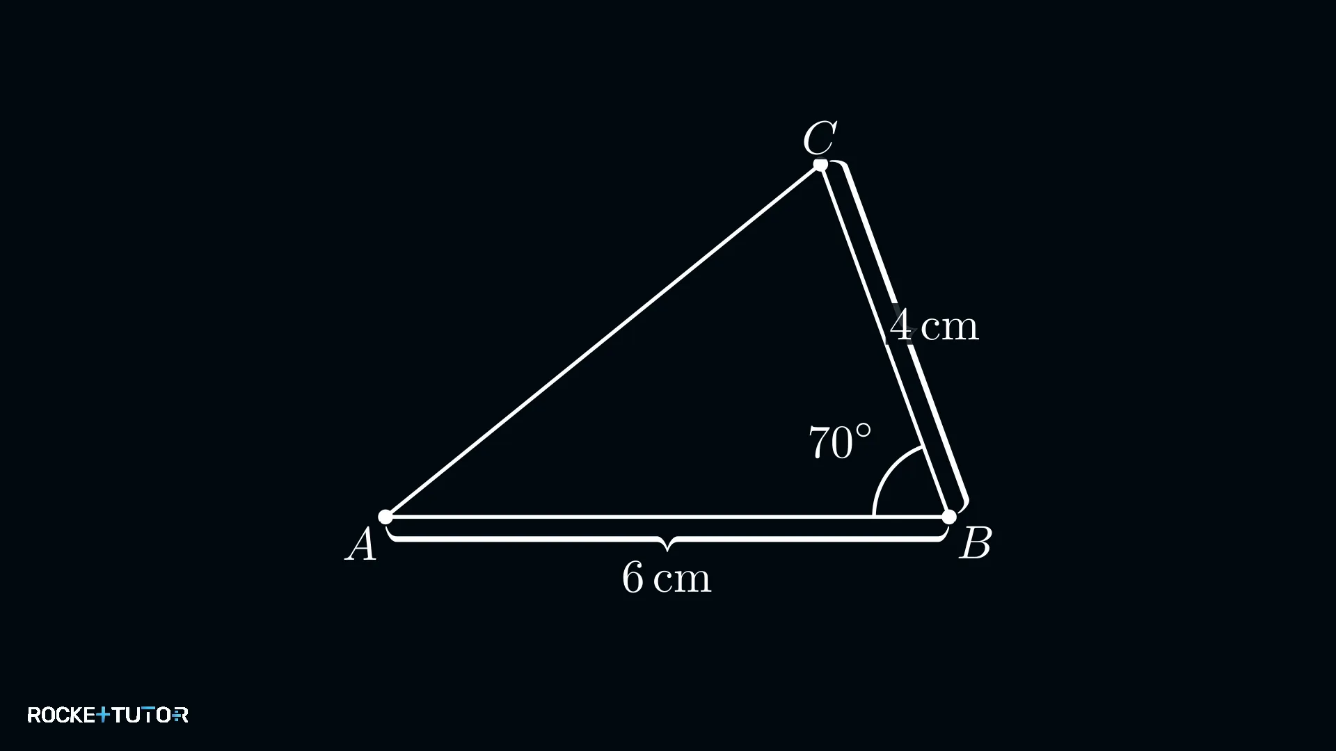 Dreieck mit a=4cm, c=6cm und Beta=70 Grad