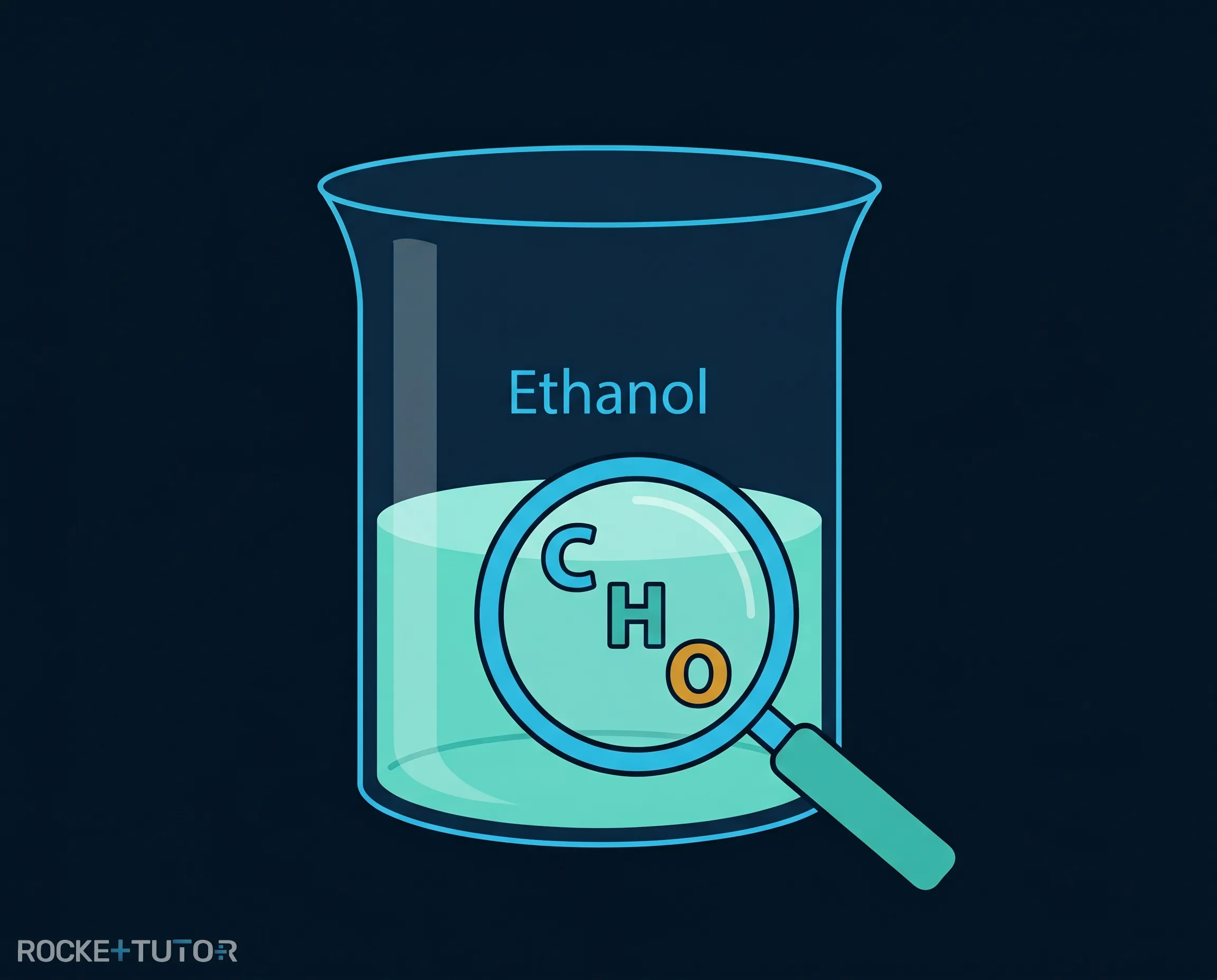Klares Becherglas mit Ethanol