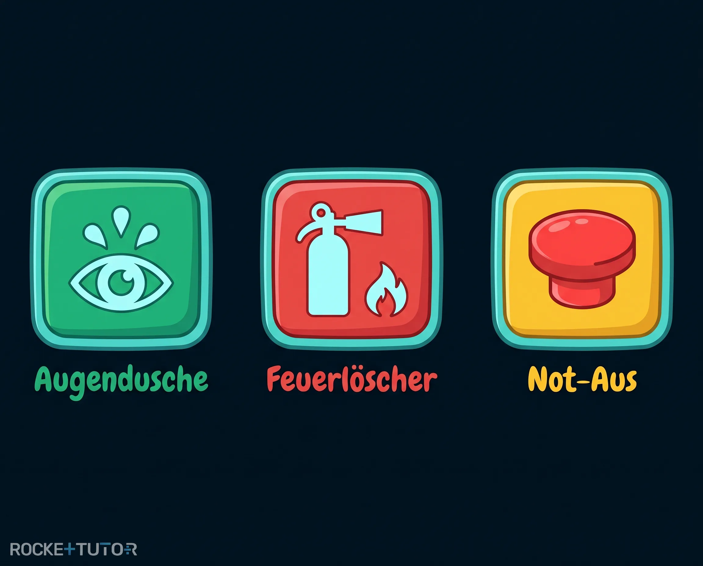 Not-Aus-Schalter und Augendusche
