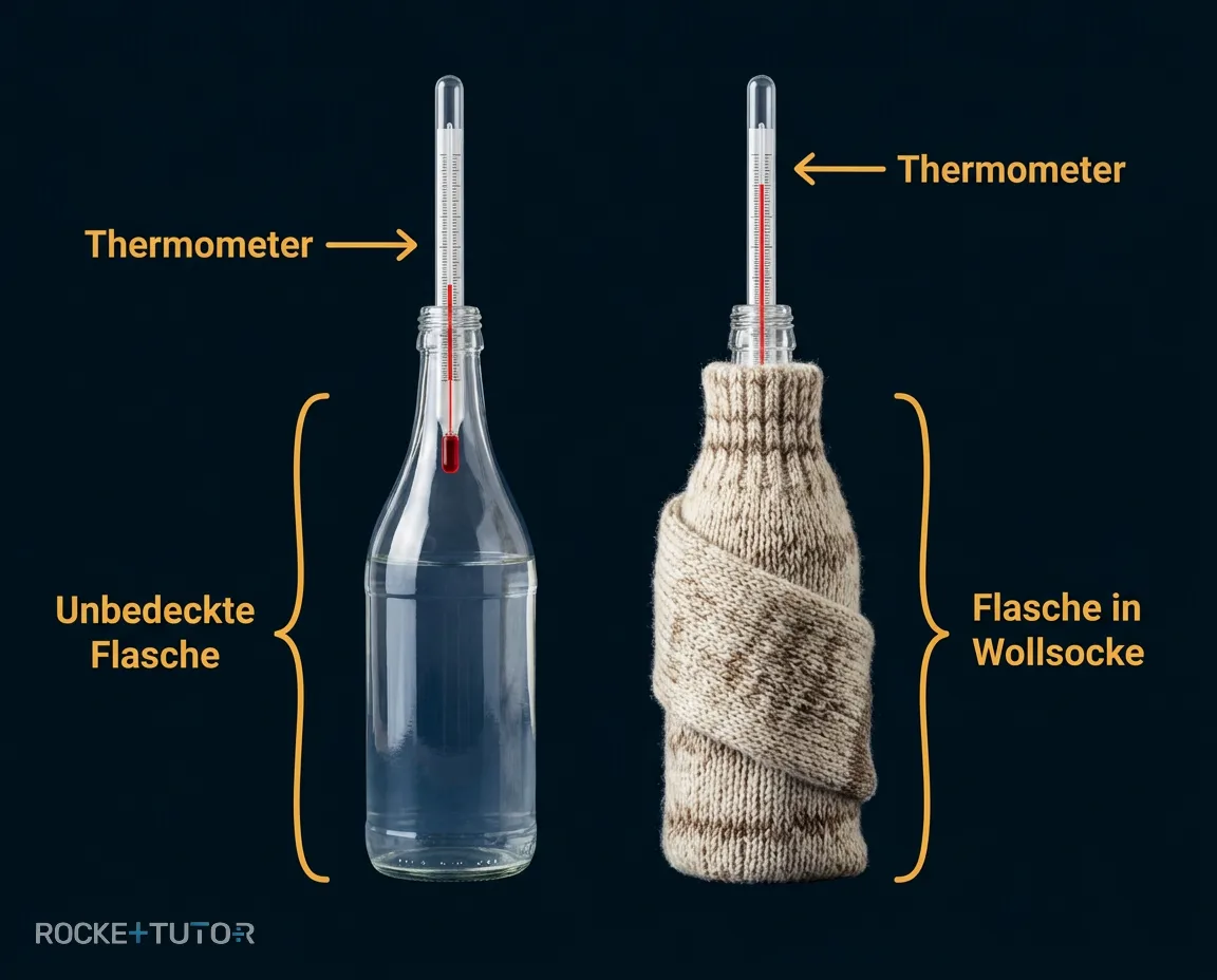 Isolations-Experiment mit Flaschen