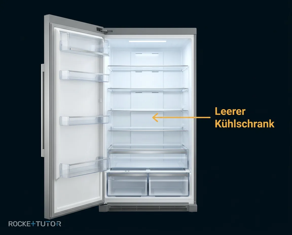 Leerer Kühlschrank als Metapher