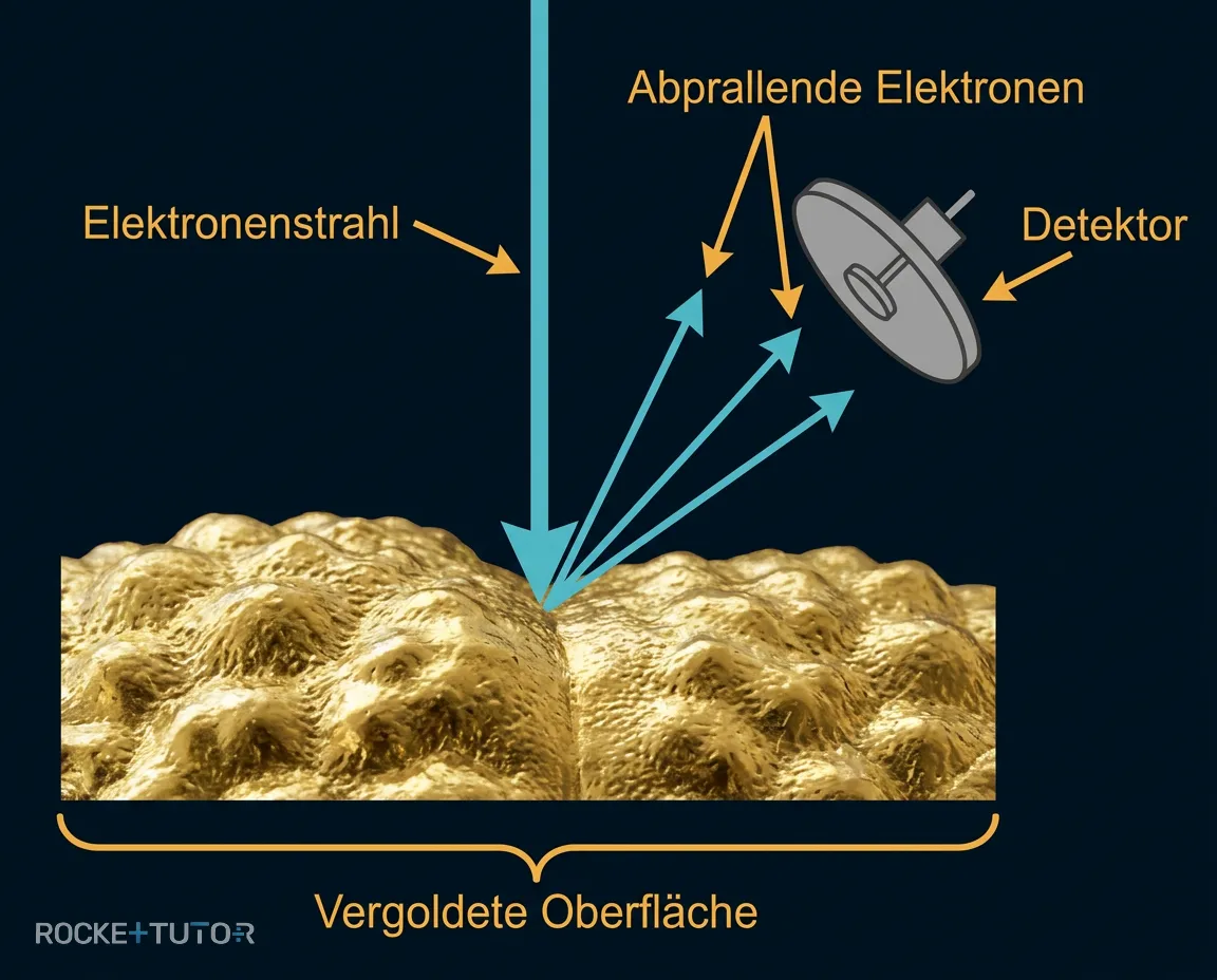 Schema der Goldbedampfung für REM