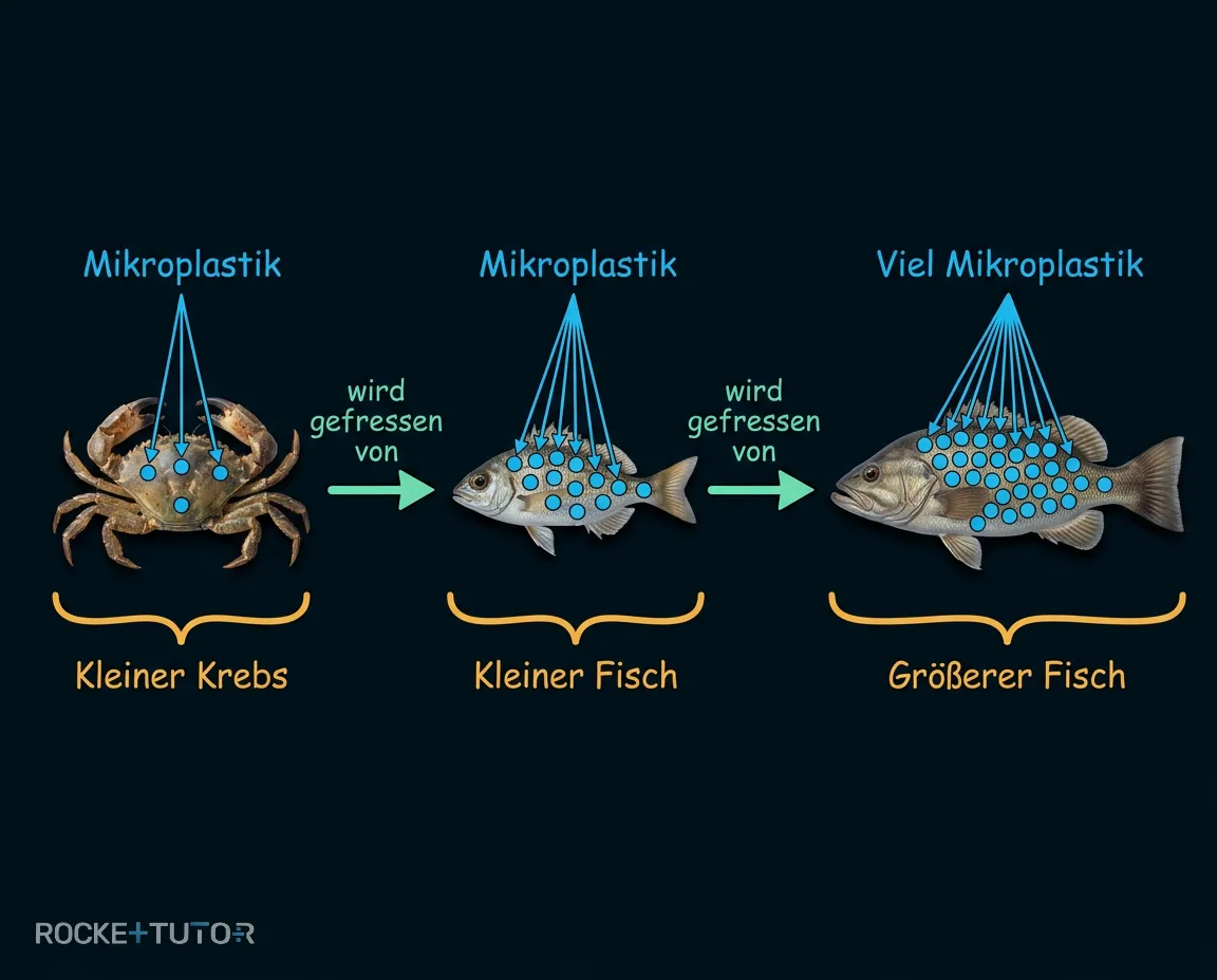 Schema der Bioakkumulation Nahrungskette