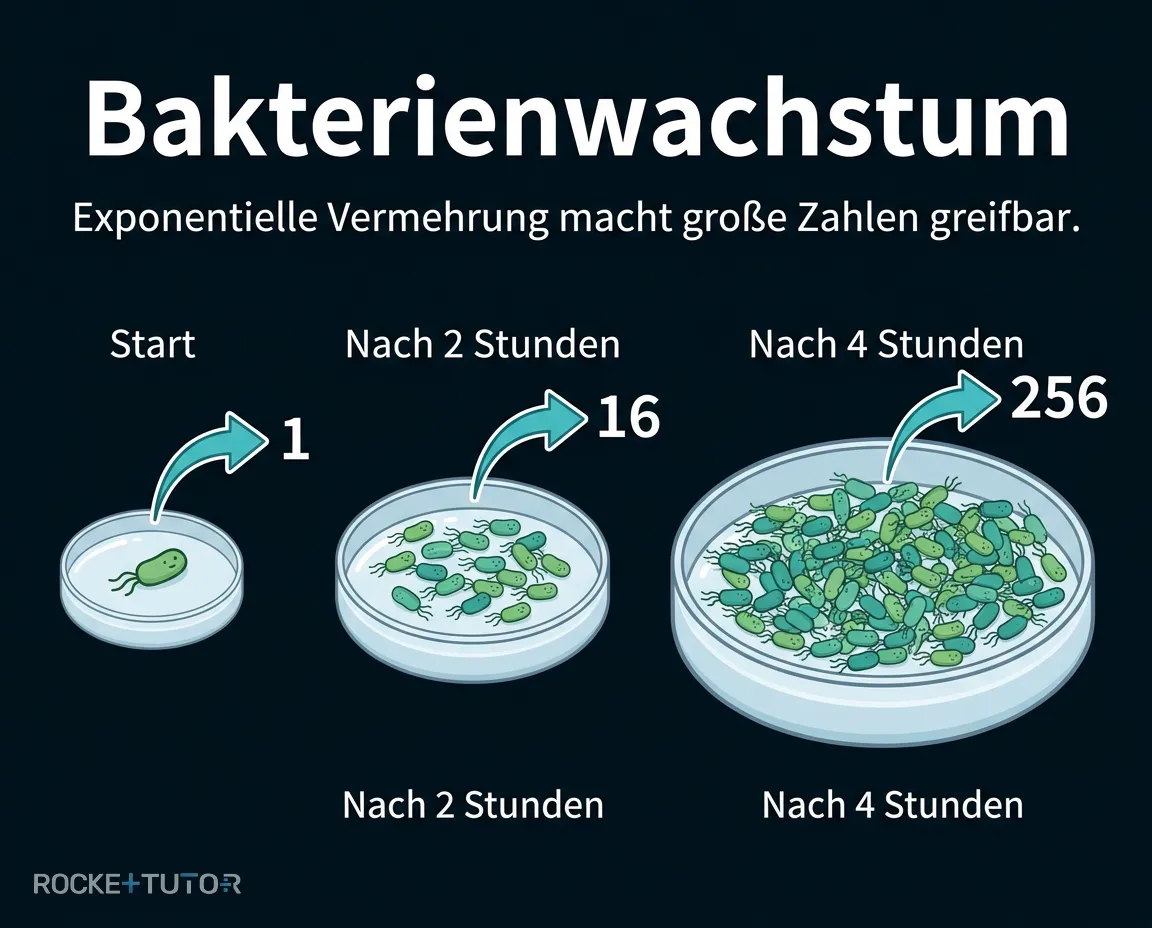 Bakterienwachstum und Potenzen