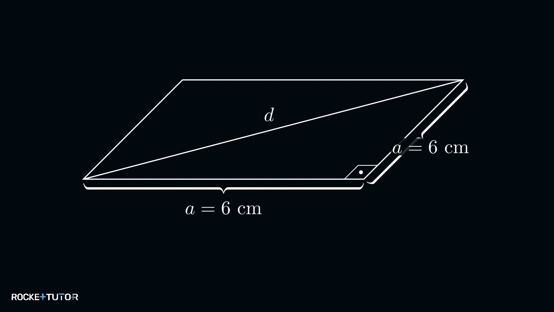 Quadratische Grundfläche mit Diagonale
