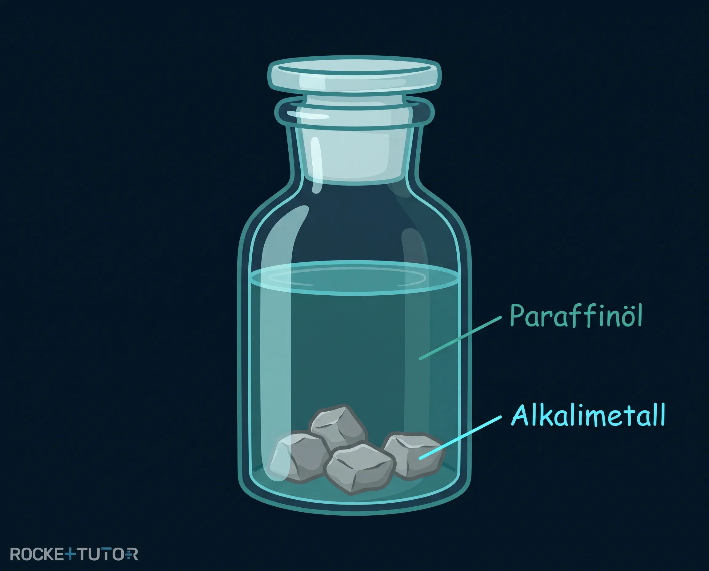 Alkalimetalle in Öl gelagert