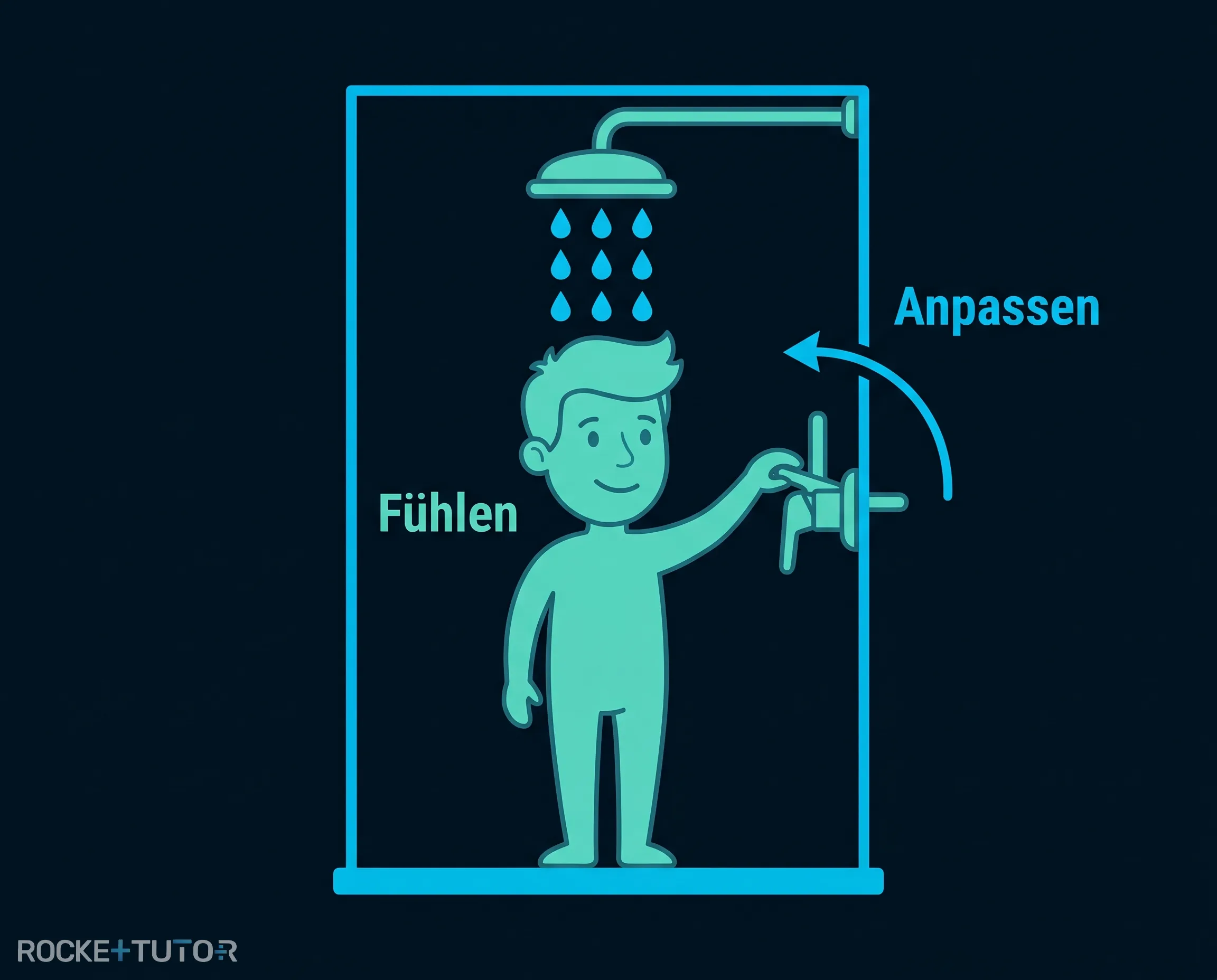 Person unter der Dusche