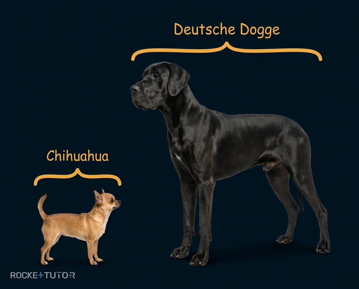 Chihuahua und Deutsche Dogge