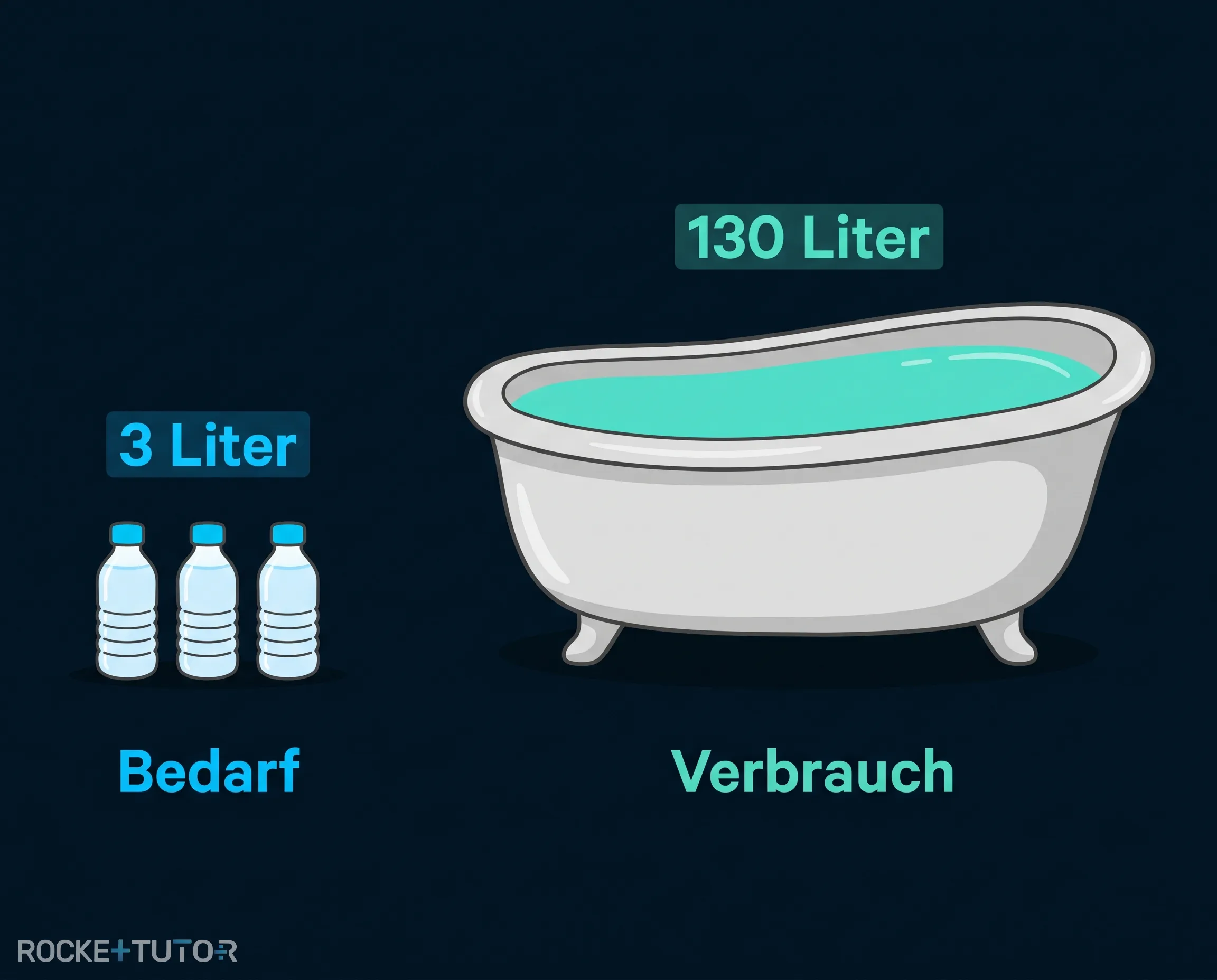 Diagramm zum täglichen Wasserverbrauch